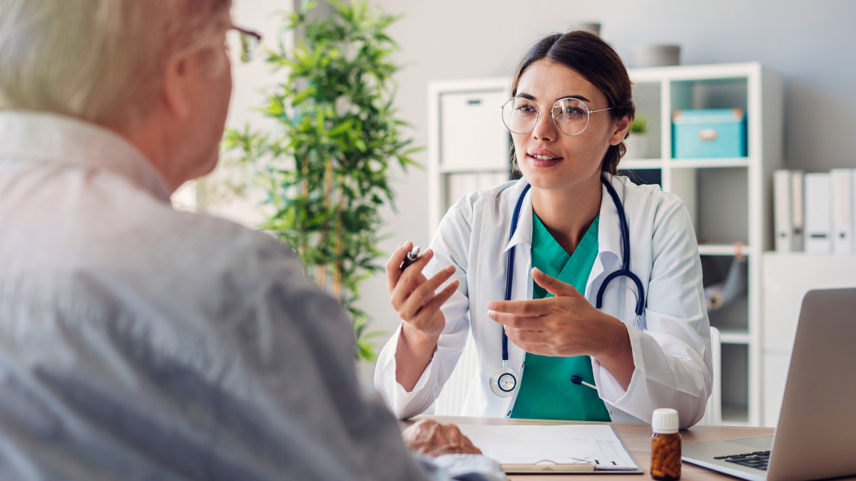 Doctor and patient having a discussion