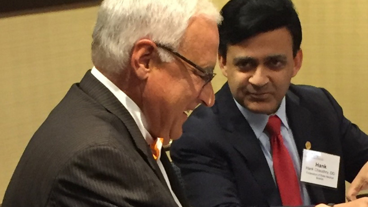 Dr. Hitzeman and Dr. Chaudhry at the AOA HOD Meeting