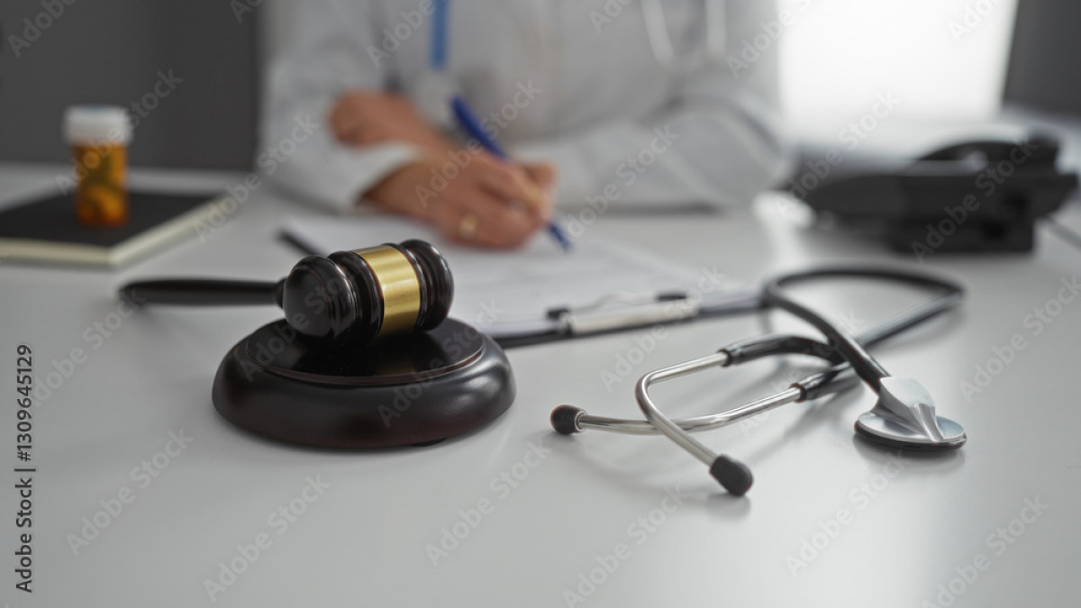 physician engaging in healthcare advocacy stock photo