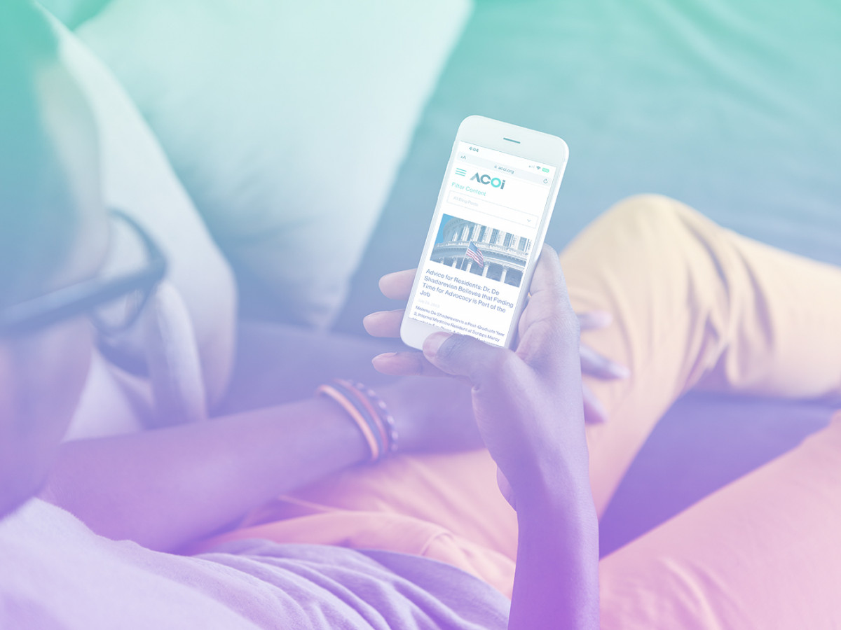 Reading news on a phone